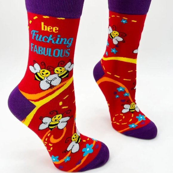 Bee F..king Fabulous Ladies' Crew Socks - Picture 1 of 1